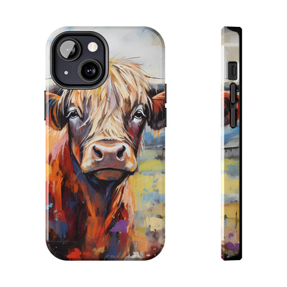 Cute Western Phone Case | Highland Cow | Robust Rocky Mountain-Inspired | Expressionism | Fresco