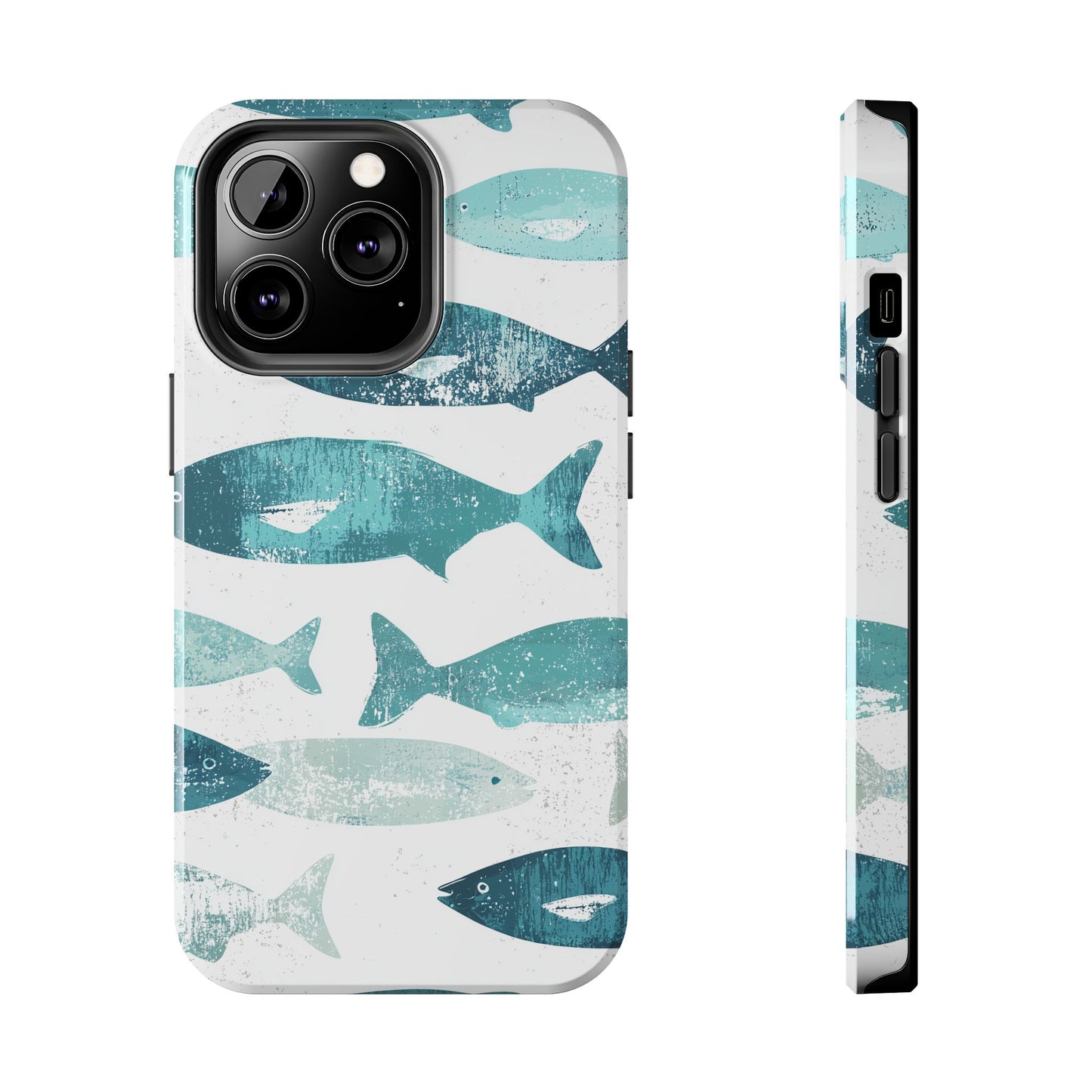 Vintage Blue Fish Print - iPhone Series Case