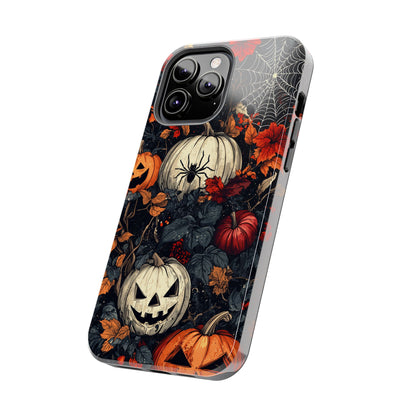 Hauntingly Elegant Halloween iPhone Case – Pumpkins, Spiders, and Autumn Leaves Design - BOGO Cases