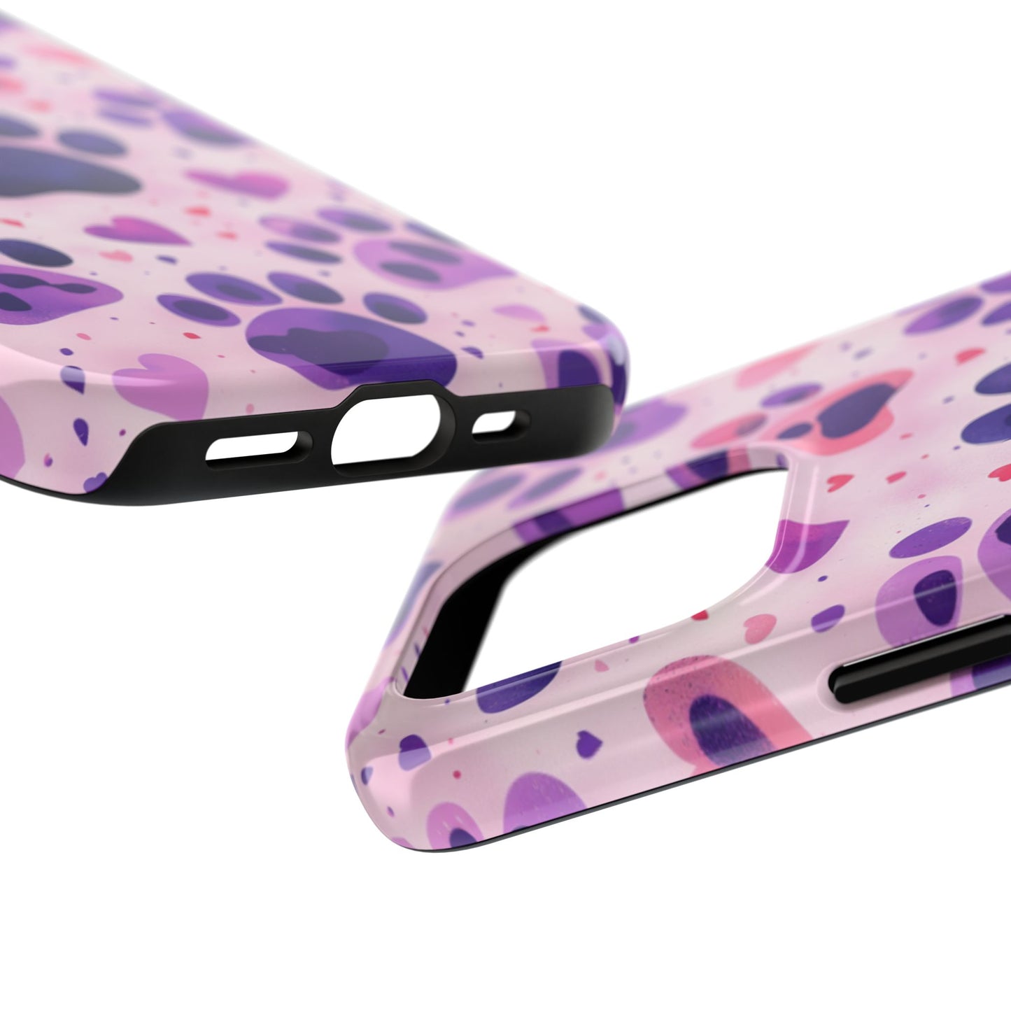 Purple Paw Print iPhone Case - Playful Pet Lover’s Protective Cover