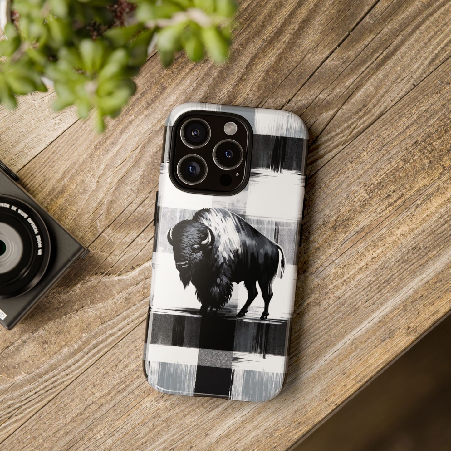 Black White Buffalo Plaid Phone Case!