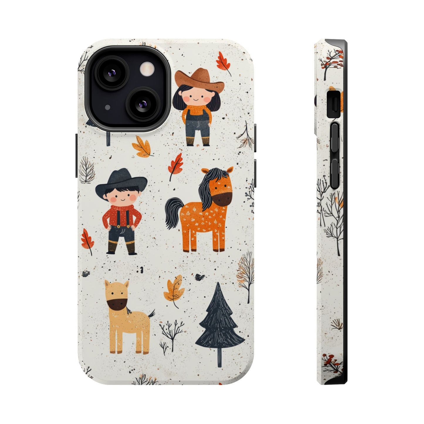 Cowboy Adventures Tough MagSafe iPhone Case – Cute Western Theme, Dual-Layer Protection