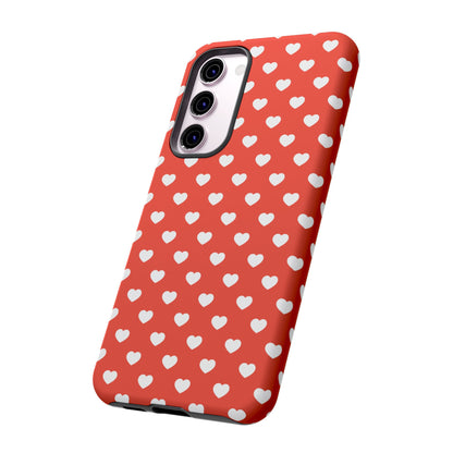 White Hearts on Red Samsung Case