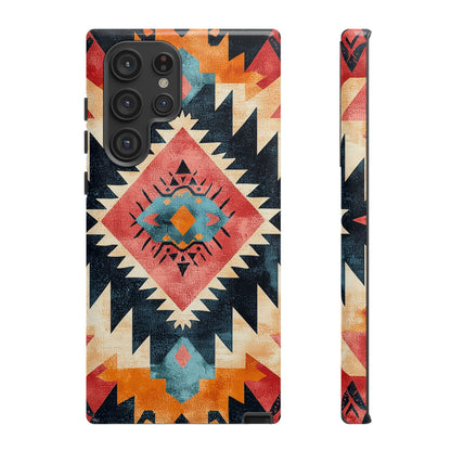Bold Aztec Pattern Tough Samsung Galaxy Case – Vibrant Geometric Design, Dual-Layer Protection