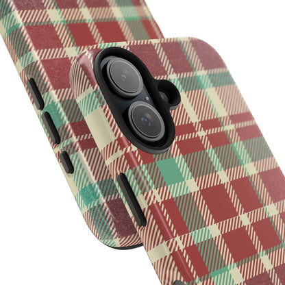 Red & Cream Vintage Plaid – Durable & Stylish iPhone Case