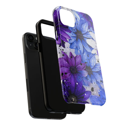 Vibrant Purple & Blue Floral Splash - iPhone Series Case