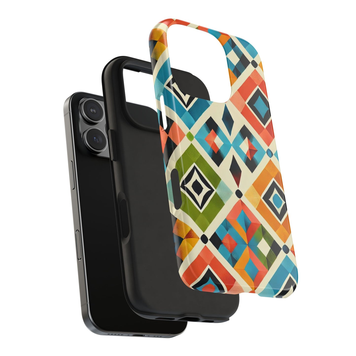 Harlequin Geometric iPhone Case - Vibrant Abstract Protective Cover