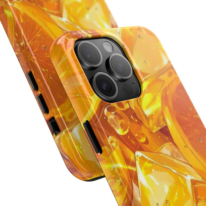 Citrus Splash iPhone Case – Bright Orange Slices & Ice, Dual-Layer Protection