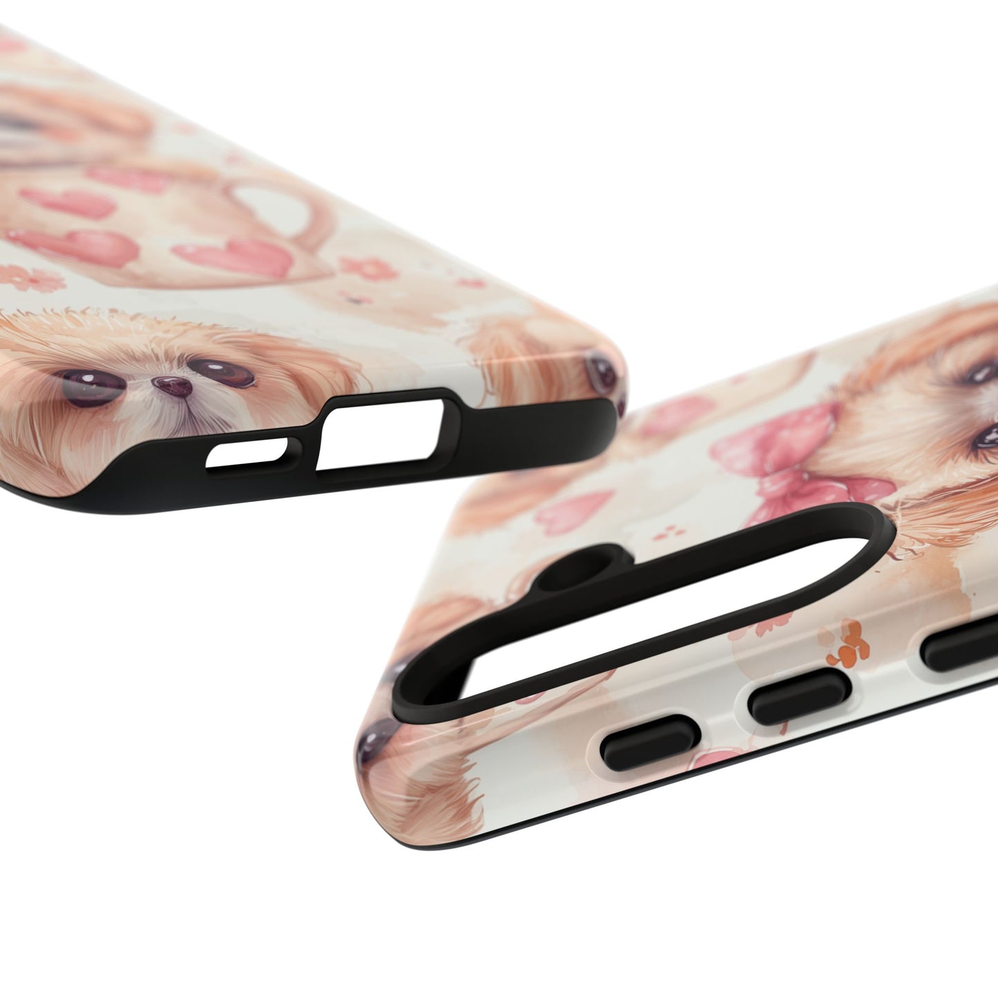 Adorable Puppy in Teacup Samsung Galaxy Case – Tough, Dual-Layer Protection with Cute Pink Bow Design