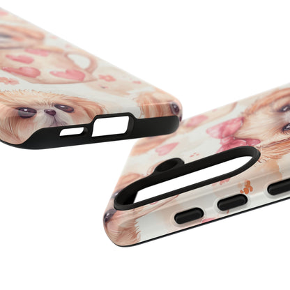 Adorable Puppy in Teacup Samsung Galaxy Case – Tough, Dual-Layer Protection with Cute Pink Bow Design