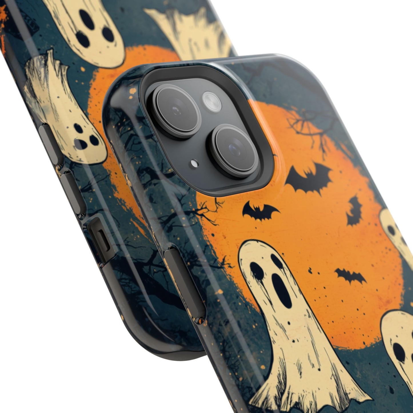 Haunted Ghosts & Full Moon MagSafe iPhone Case – Spooky Halloween Design