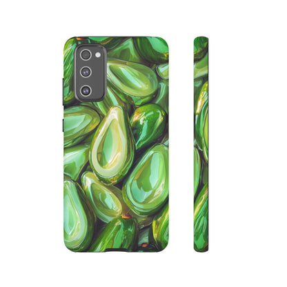 Glossy Avocado Samsung Galaxy  Case – Sleek Green 3D Fruit Design, Durable and Stylish