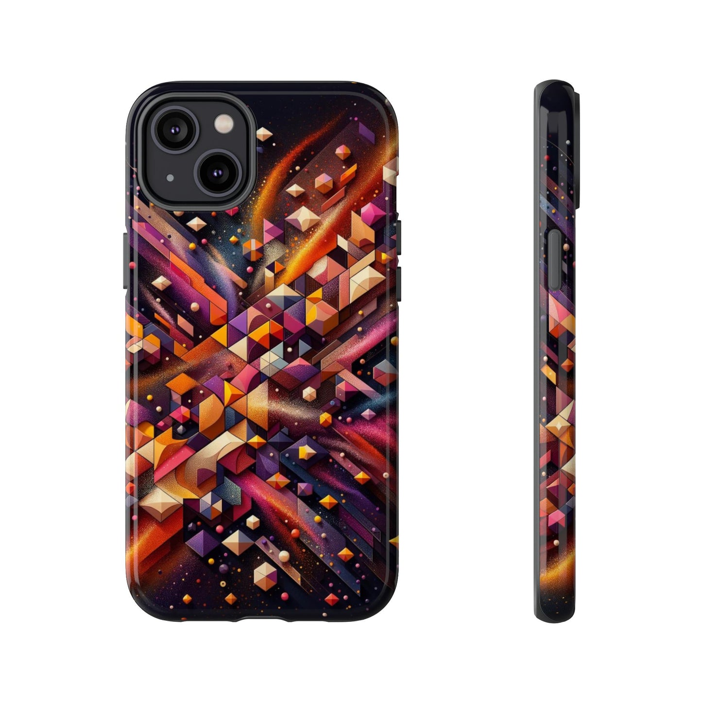 Vibrant Geometric Case | Futuristic Cosmic Art