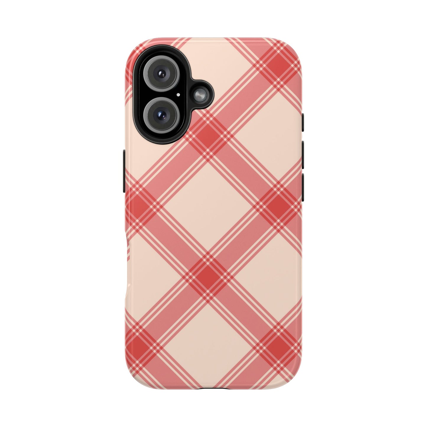 Soft Peachy Red Plaid iPhone Case