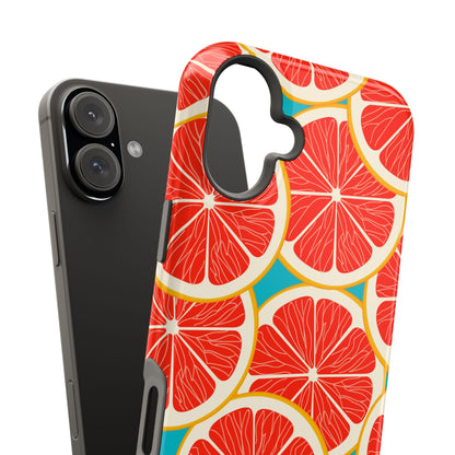 Ruby Grapefruit Pop Tough MagSafe iPhone Case – Vibrant Citrus Design, Shock-Resistant Protection