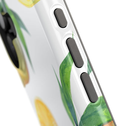 Lemon Grove Watercolor Tough MagSafe iPhone Case – Fresh Citrus Design, Dual-Layer Protection