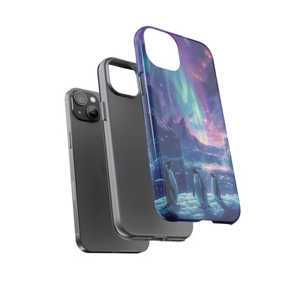 Penguin Parade Northern Lights iPhone Case