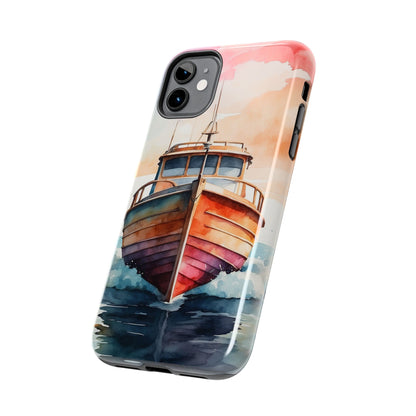 Sunset Sail Watercolor Boat – iPhone Series Case