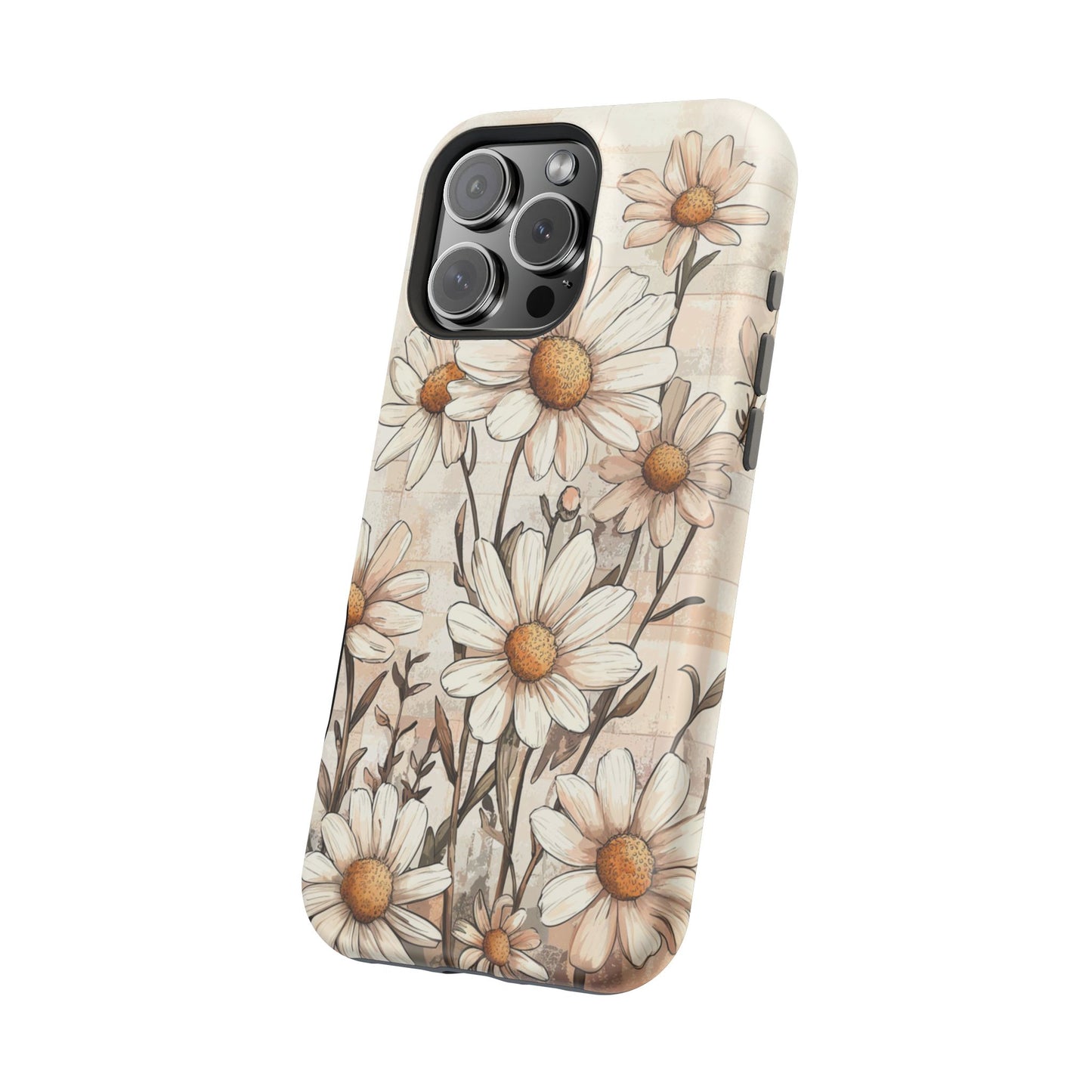 Pastel Daisy MagSafe iPhone Case - Elegant Floral Protective Cover