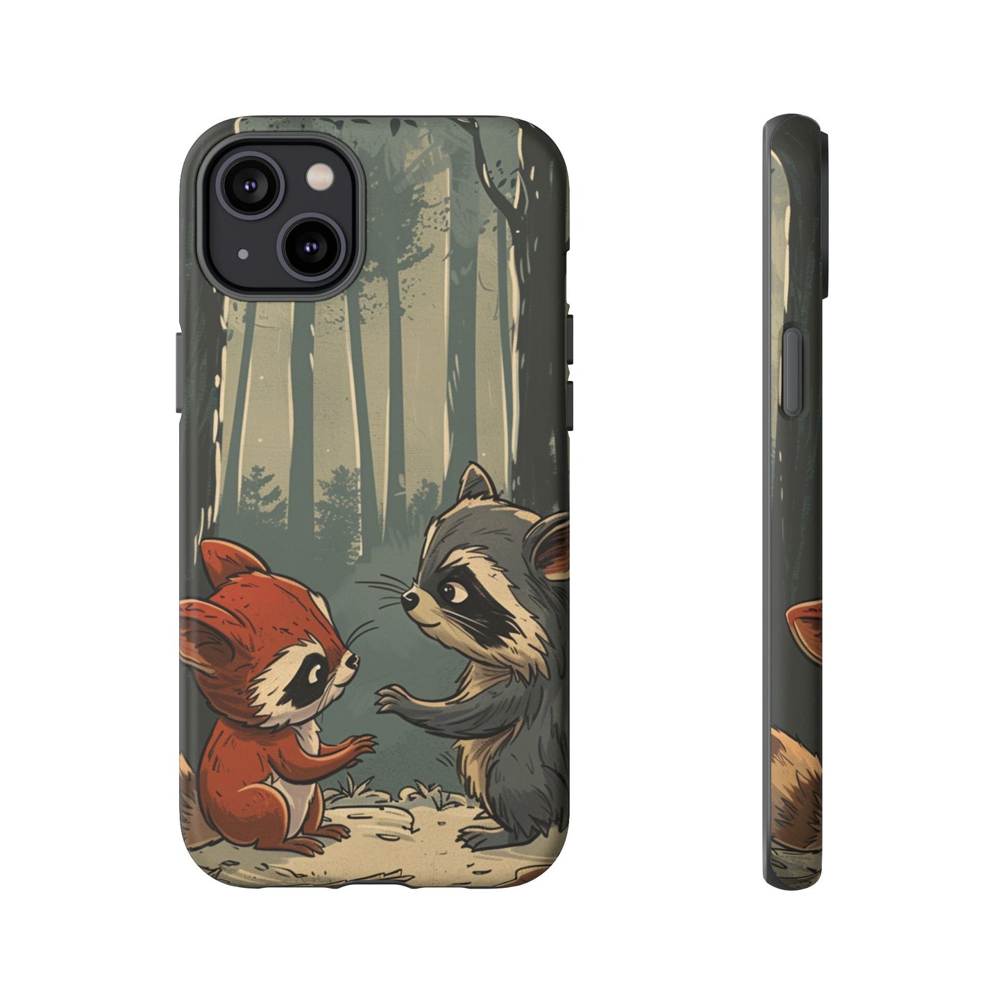 Whimsical Woodland Raccoons Phone Case