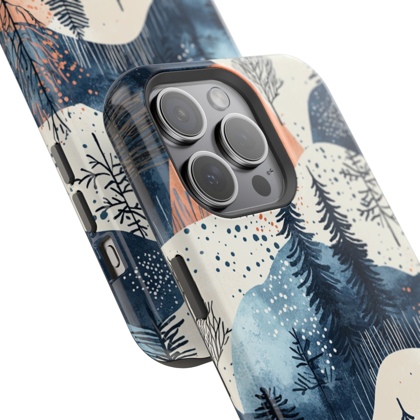 Winter Forest MagSafe iPhone Case | Watercolor Trees & Mountains