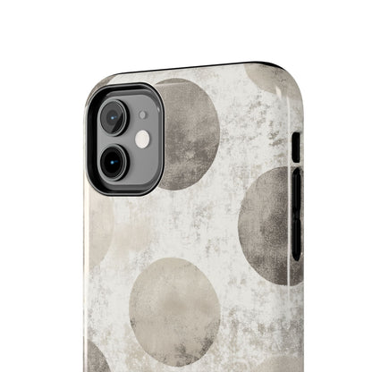 Vintage Polka Dot iPhone Case - Minimalist Neutral Protective Cover