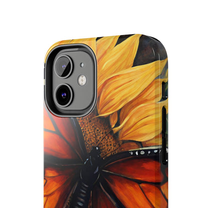 Monarch Butterfly & Sunflower Art – iPhone Case