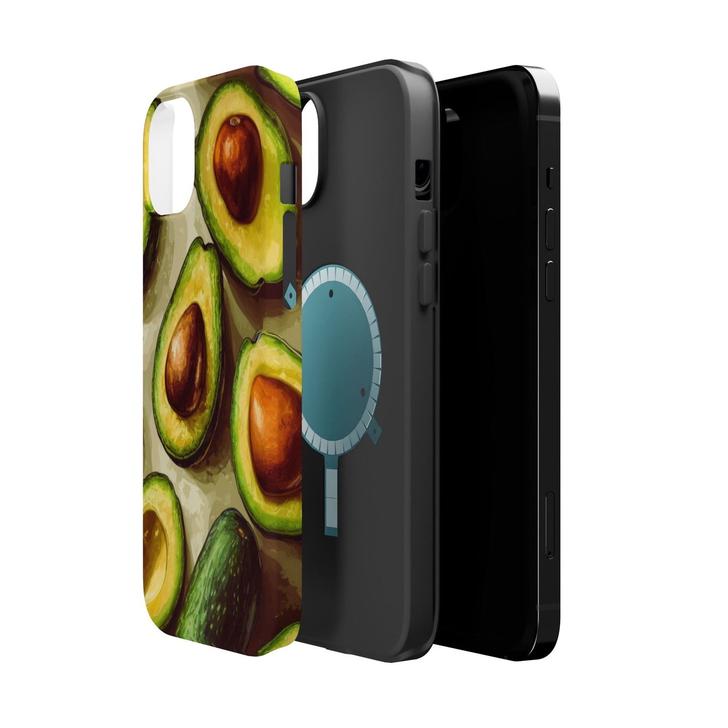 Realistic Avocado MagSafe iPhone Case – Detailed Green Fruit Design, Shockproof Protection