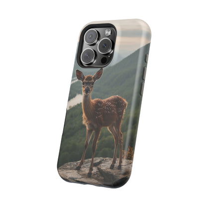 Majestic Fawn Overlooking Mountain Vista MagSafe iPhone Case