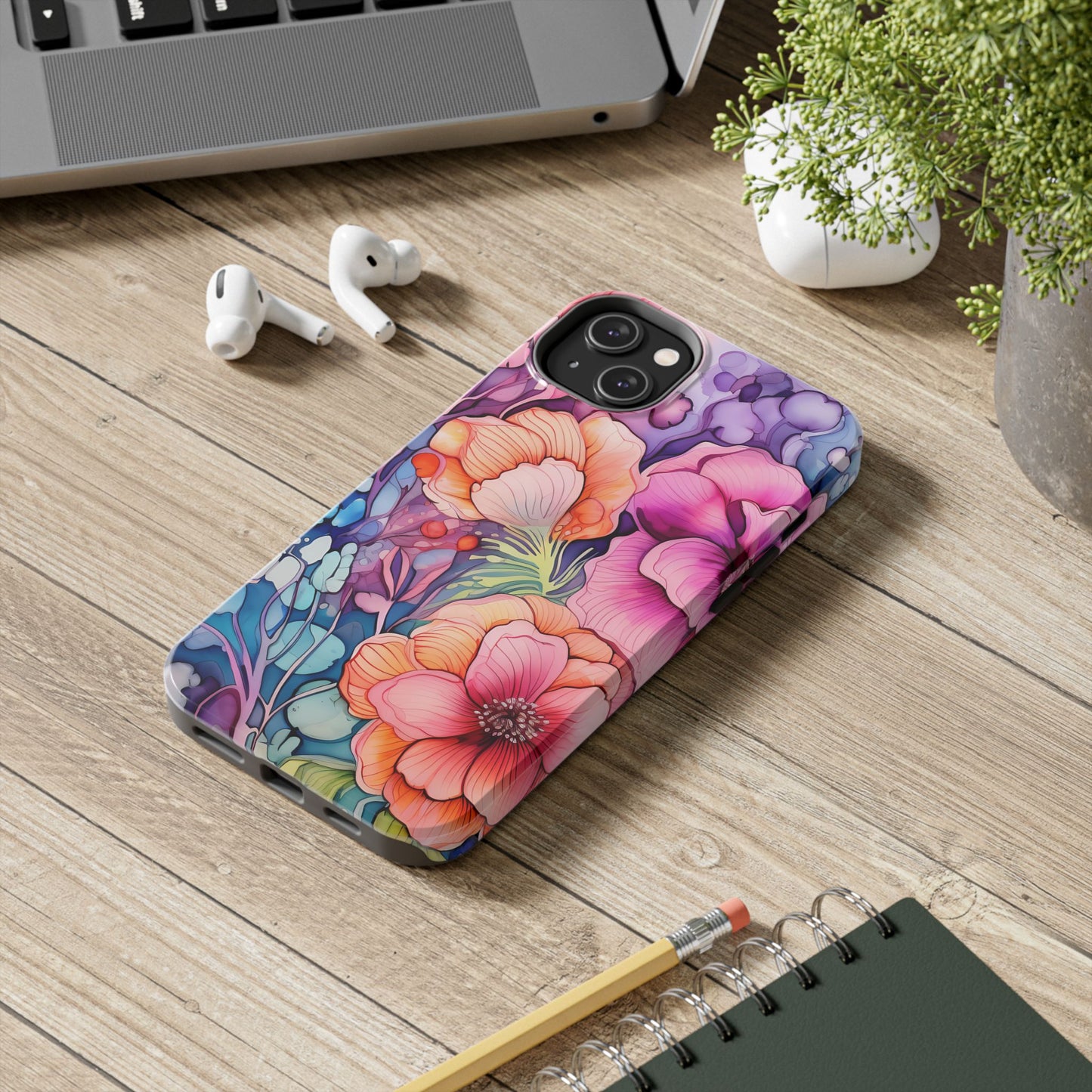 Bright Watercolor Floral Splash iPhone Series Case – Bold Artistic Design