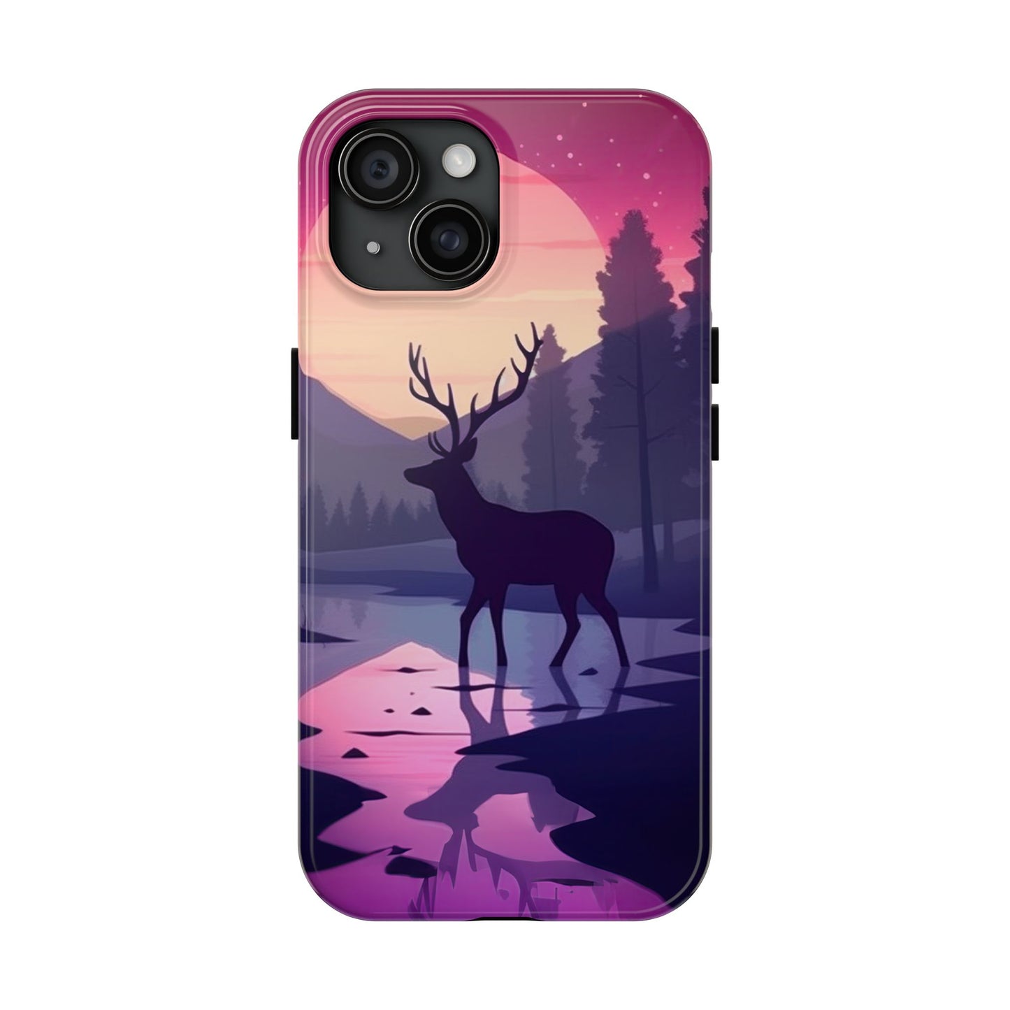 Twilight Elegance: Stag Reflection – iPhone Case