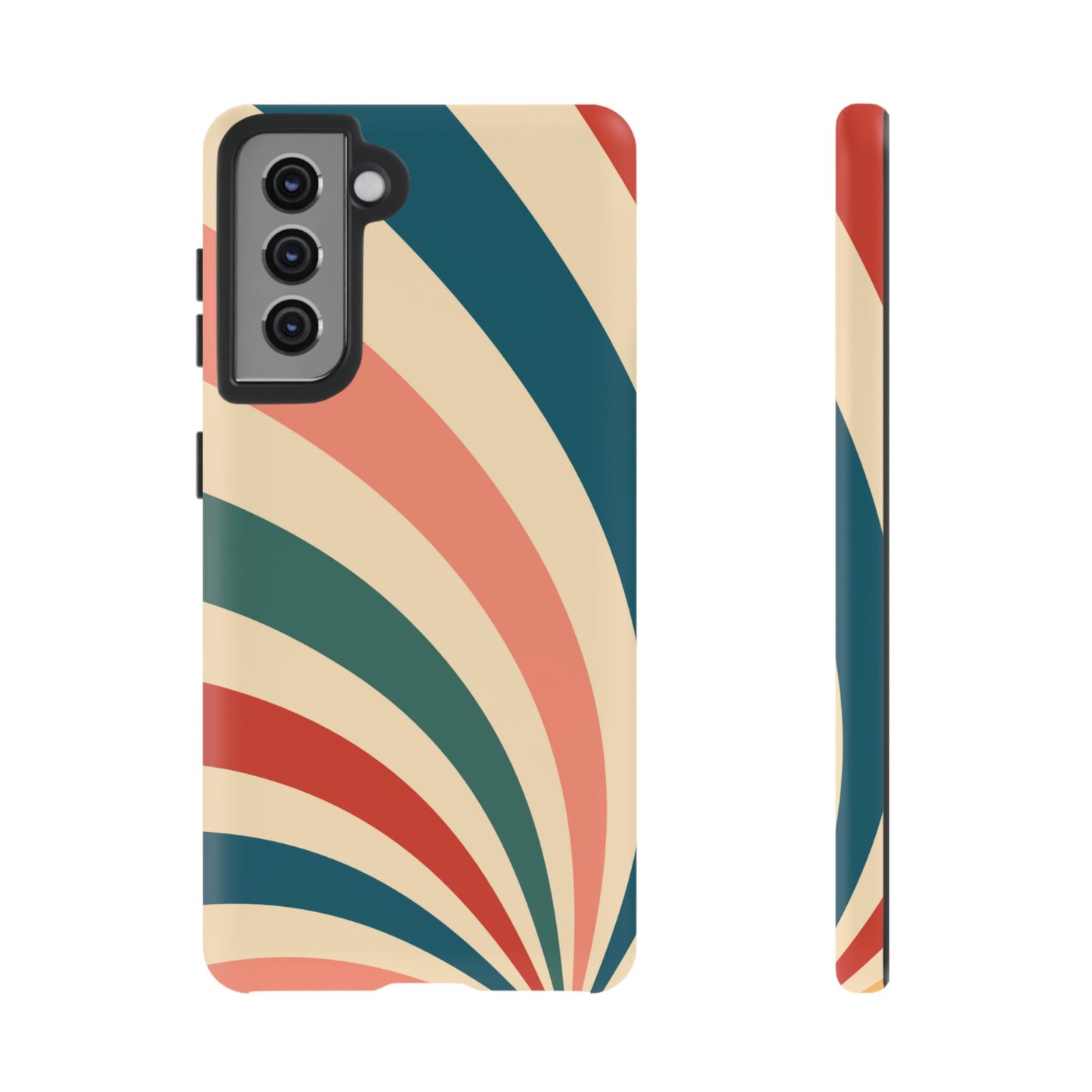 Retro Sunburst Swirl Samsung Galaxy Case – Dual-Layer Protection with Bold 70s Vibes