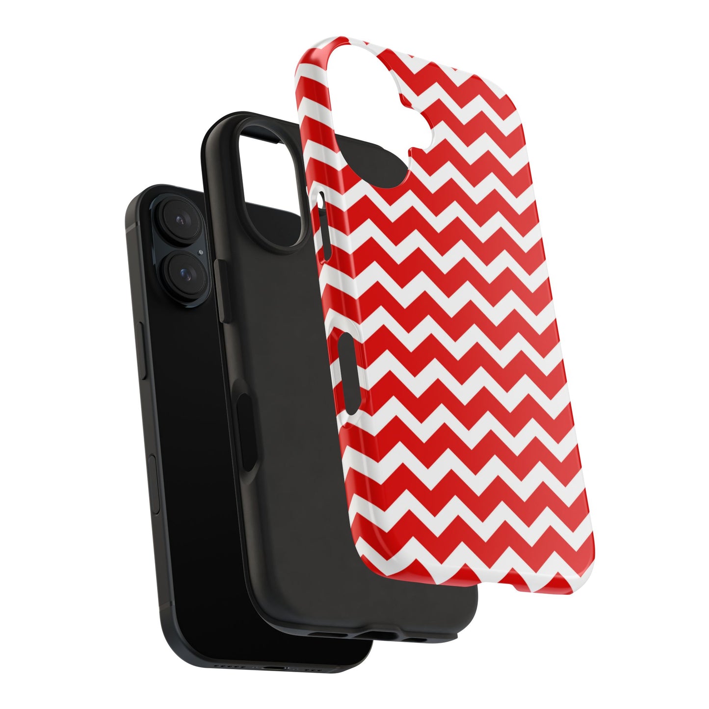 Bold Red & White Chevron – Modern Geometric iPhone Case