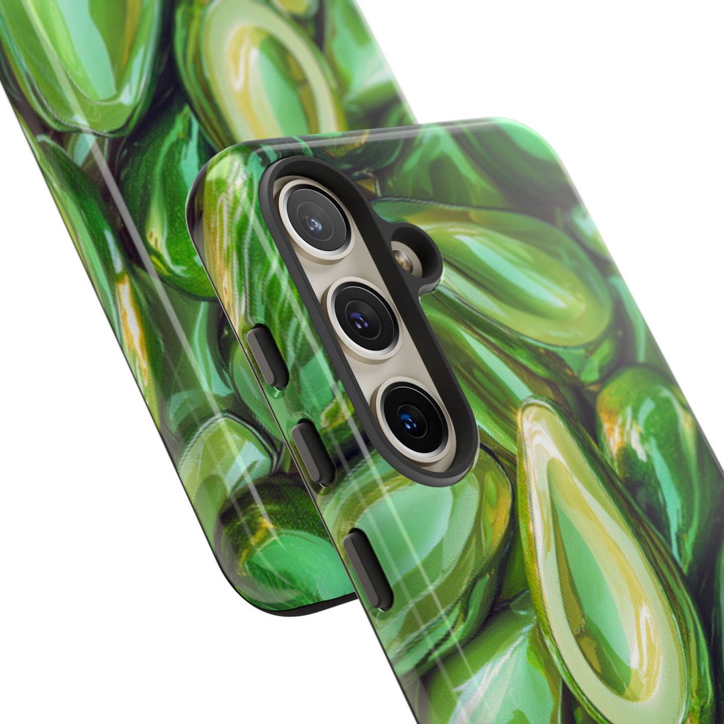 Glossy Avocado Samsung Galaxy  Case – Sleek Green 3D Fruit Design, Durable and Stylish