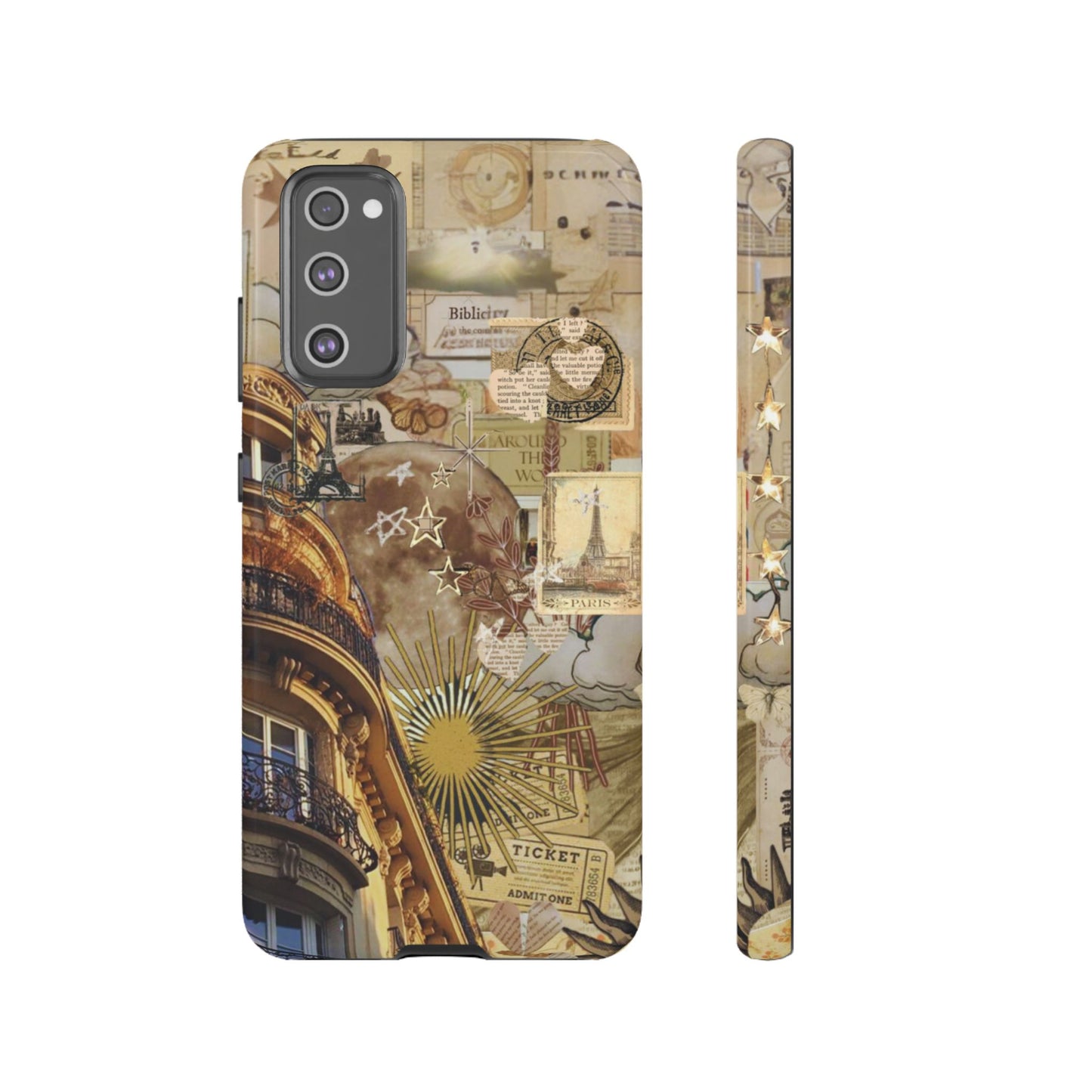 Parisian Dream Collage Samsung Galaxy Case – Dual-Layer Protection with Vintage French Aesthetic