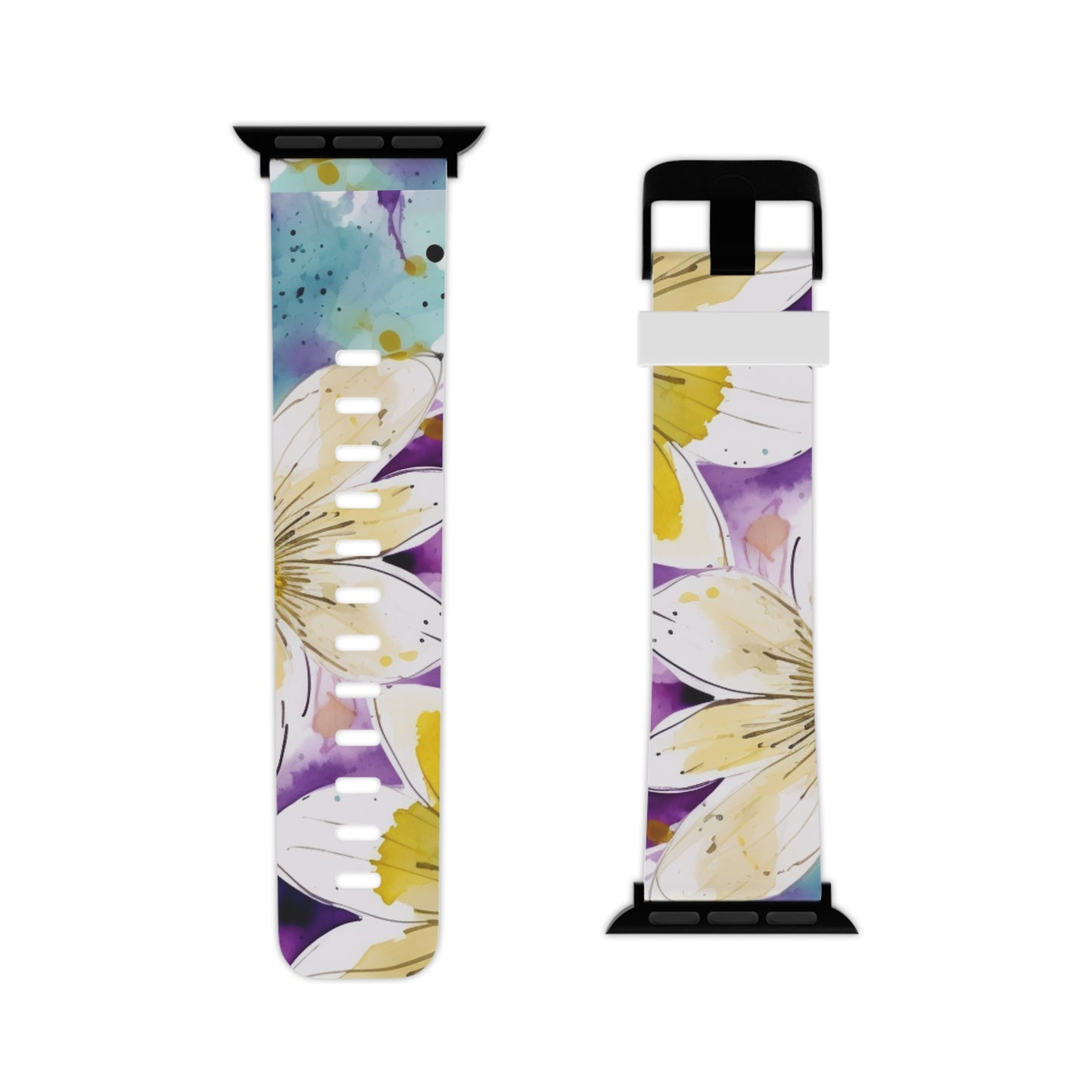 Abstract Floral Watercolor Splash Apple Watch Band