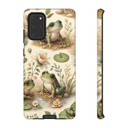 Cute Frogs Phone Case - Pond Pals Frolic - Charming Frog Lily Pad Phone Case for iPhone, Google & Samsung! Great Gift For Any Frog Lover!