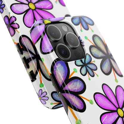 Whimsical Lavender Floral iPhone Case – Ultra-Slim, High-Gloss Finish