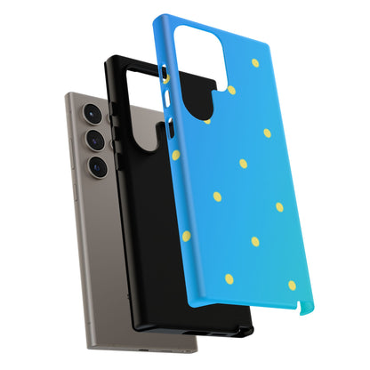 Blue Ocean Gradient Polka Dots Samsung Galaxy Case – Shockproof, Smooth Matte Finish, Dual-Layer Design