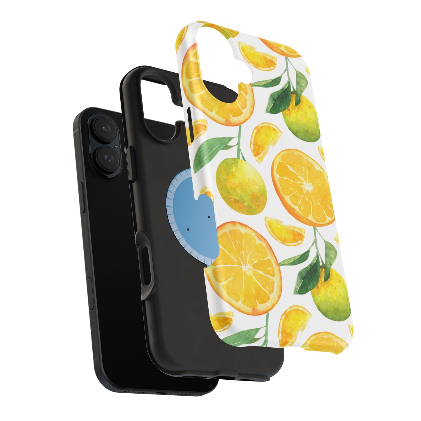 Sunny Citrus Grove Tough MagSafe iPhone Case – Watercolor Orange Design, Dual-Layer Protection