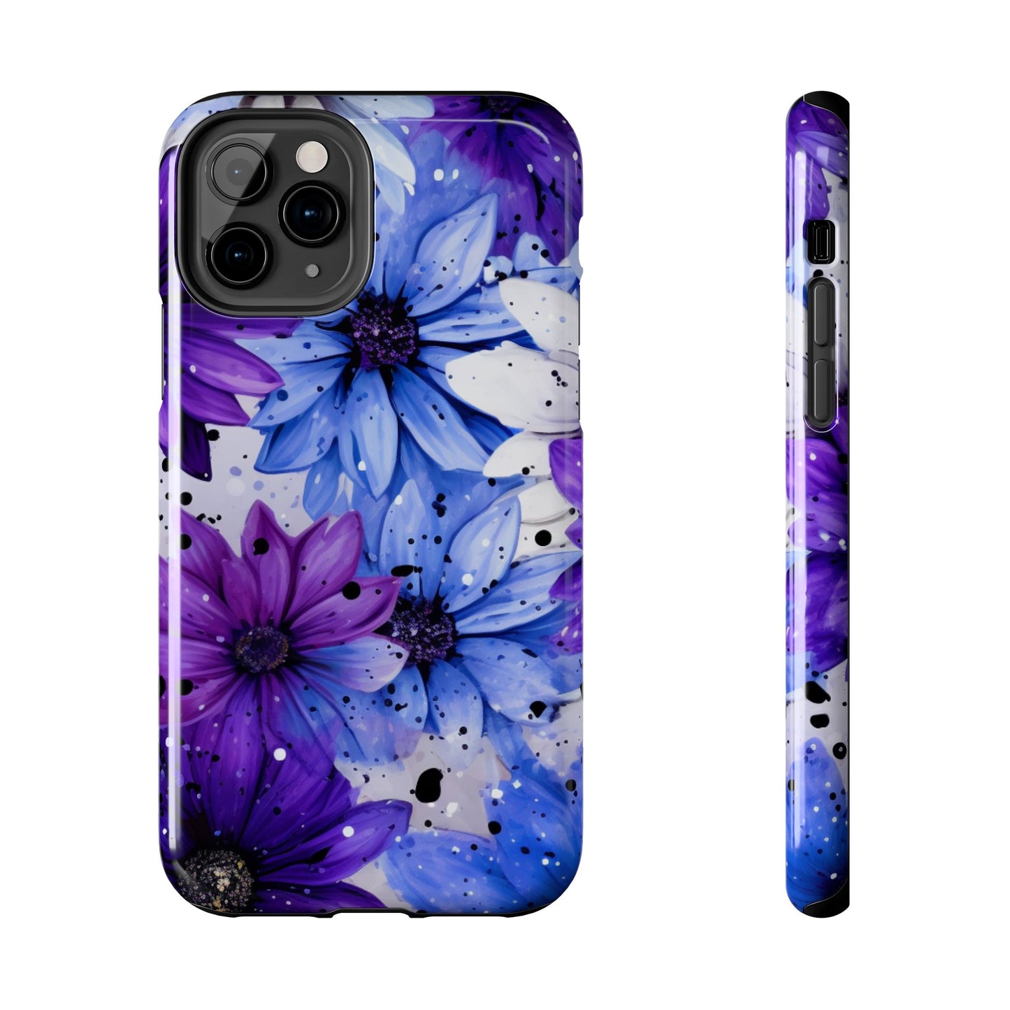 Vibrant Purple & Blue Floral Splash - iPhone Series Case