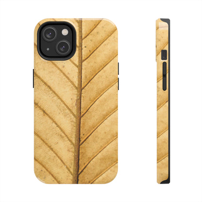 Golden Leaf Texture iPhone Case – Minimal Nature Design