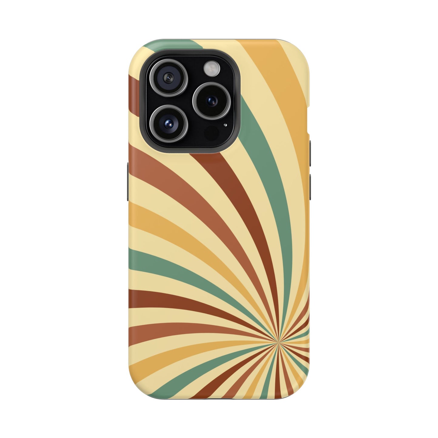 Earthy Retro Swirl MagSafe iPhone Case – Dual-Layer Protection with 70s-Inspired Earth Tones