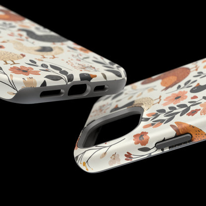 MagSafe iPhone Case: Vintage Duck – Floral & Leaf Design