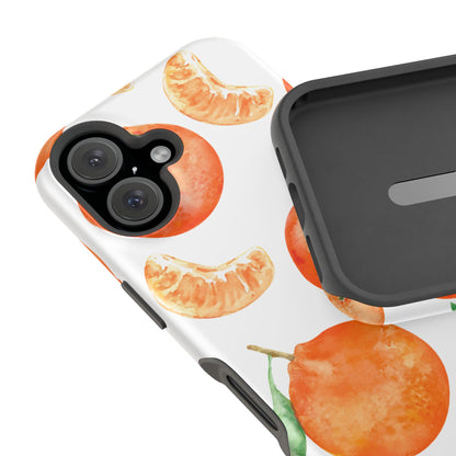 Tangerine Dreams Tough MagSafe iPhone Case – Watercolor Orange Design, Shockproof Dual Protection