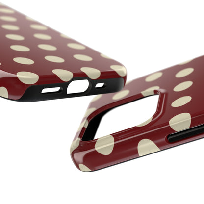 Classic Red & Cream Polka Dots - iPhone Case