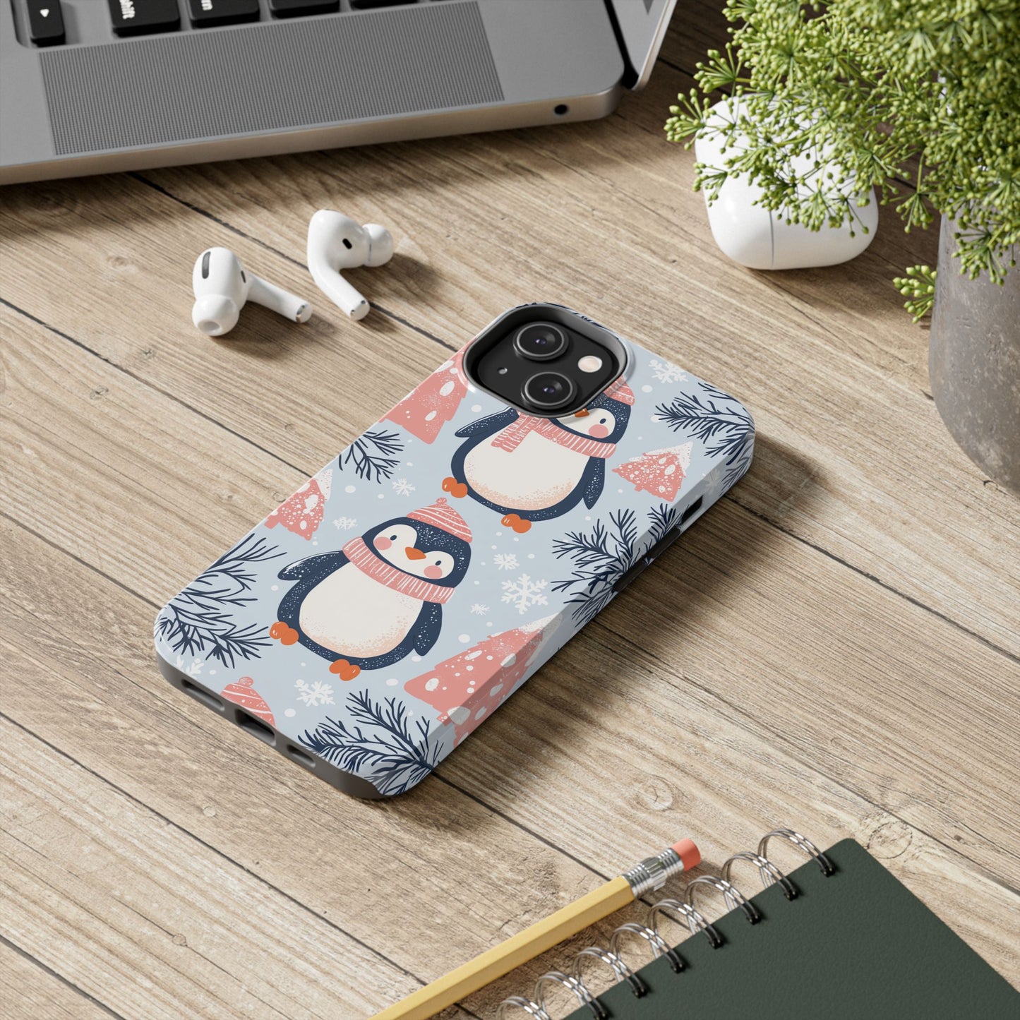 Penguin in Winter Wonderland iPhone Case