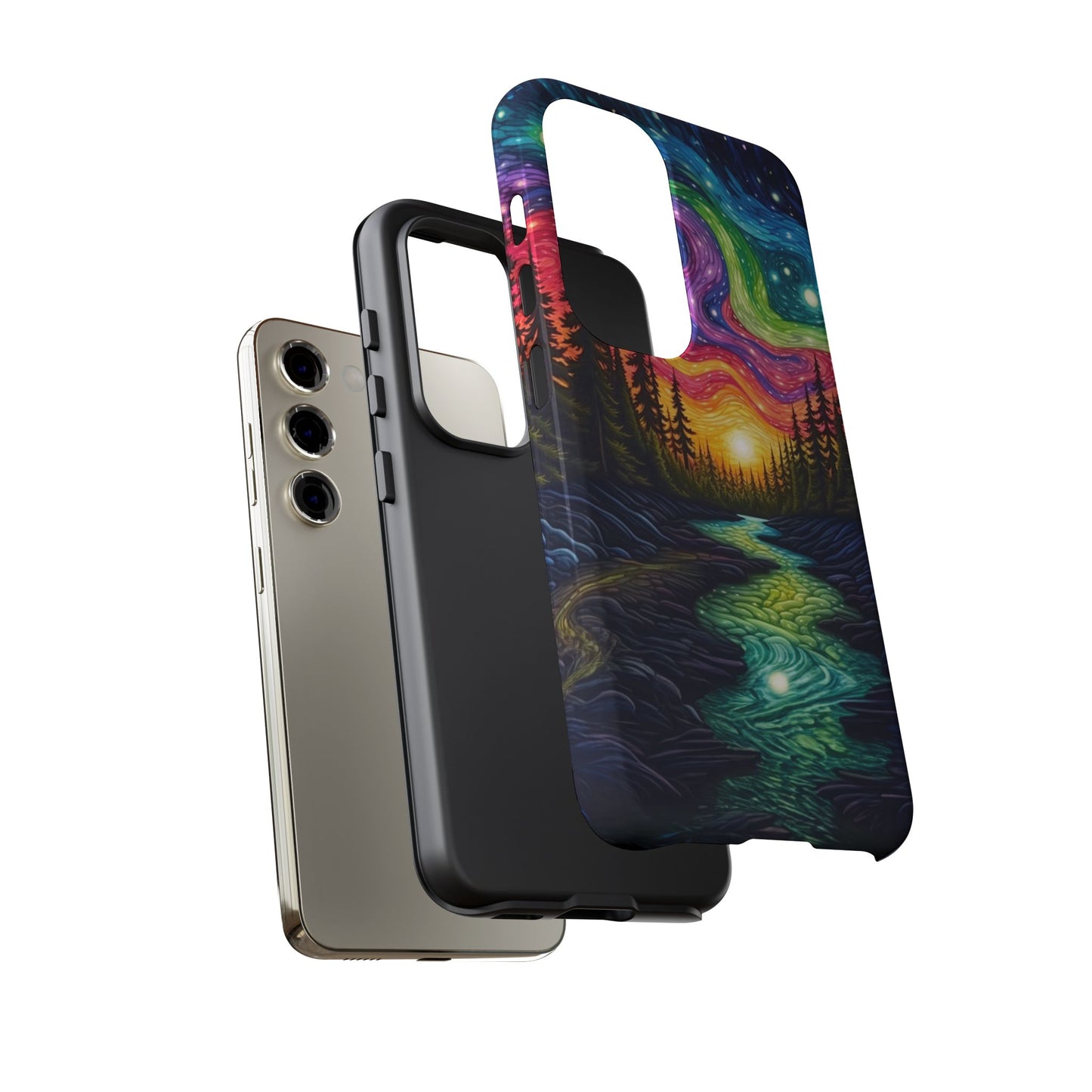 Celestial Nightscape Samsung Galaxy Case – Vibrant River and Starry Sky Design