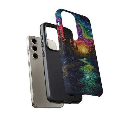 Celestial Nightscape Samsung Galaxy Case – Vibrant River and Starry Sky Design