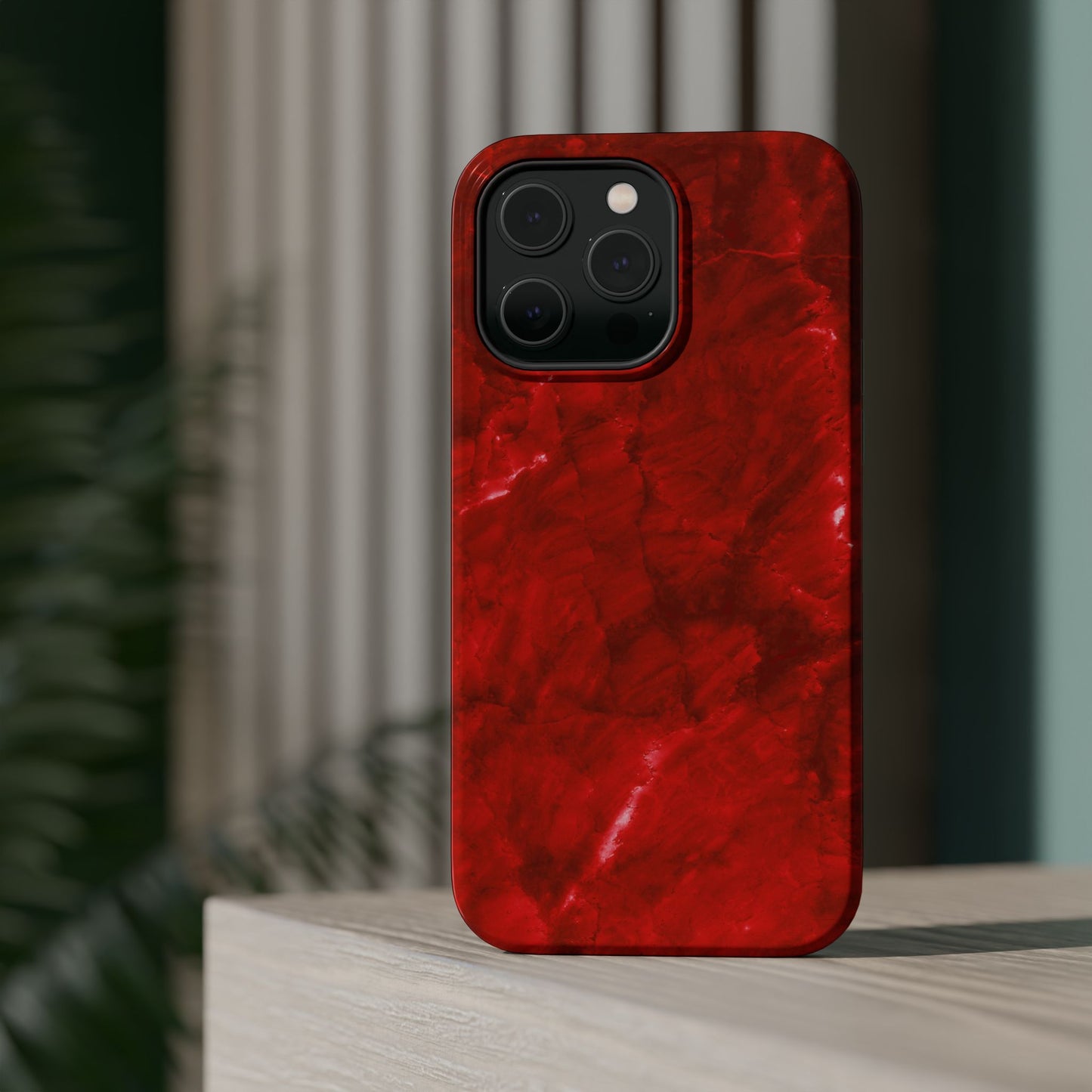 Bold Red Marble MagSafe iPhone Case – Luxe Design Meets Magnetic Precision